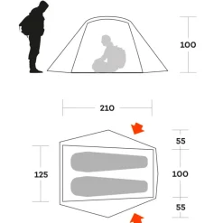 Tente Igloo|Tente 2 Places<Ferrino Tente Blow 2 Oil Blue