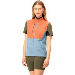Veste Trail|Veste Randonnée<Norrona Veste de trail senja aero90 Vest W's Flamingo - Blue Fog
