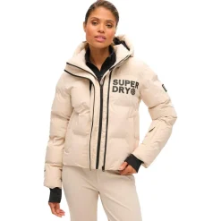 Outlet Veste technique Boxy Puffer Jacket Off Grey Femme Veste De Ski Femme|Veste De Ski