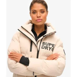 Outlet Veste technique Boxy Puffer Jacket Off Grey Femme Veste De Ski Femme|Veste De Ski